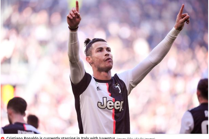Penyerang Juventus, Cristiano Ronaldo, saat sedang merayakan gol ke gawang tim lawan.