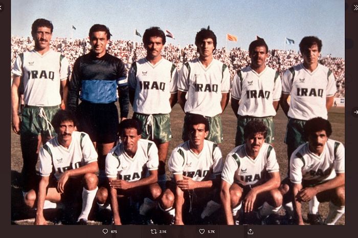 Ahmed Radhi bersama timnas Irak.