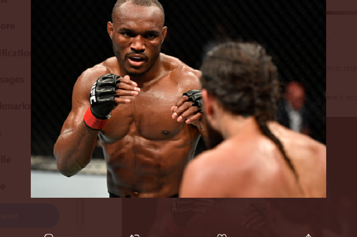 Kamaru Usman menang telak atas Jorge Masvidal pada UFC 251, di Pulau Yas, Abu Dhabi, Minggu (12/7/2020) WIB.