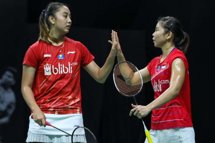 Pemain ganda putri Indonesia, Greysia Polii/Febby Valencia Dwijayanti, saat keduanya bertanding di partai perebutan posisi ketiga PBSI Home Tournament pada Jumat (17/7/2020). 
