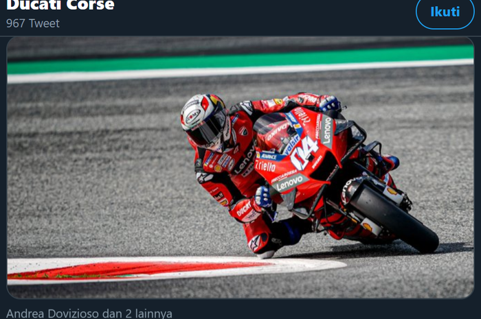 Pembalap Ducati Corse, Andrea Dovizioso, ketika beraksi pada ajang MotoGP Austria 2020 di Sirkuit Red Bull Ring, Minggu (16/8/2020).