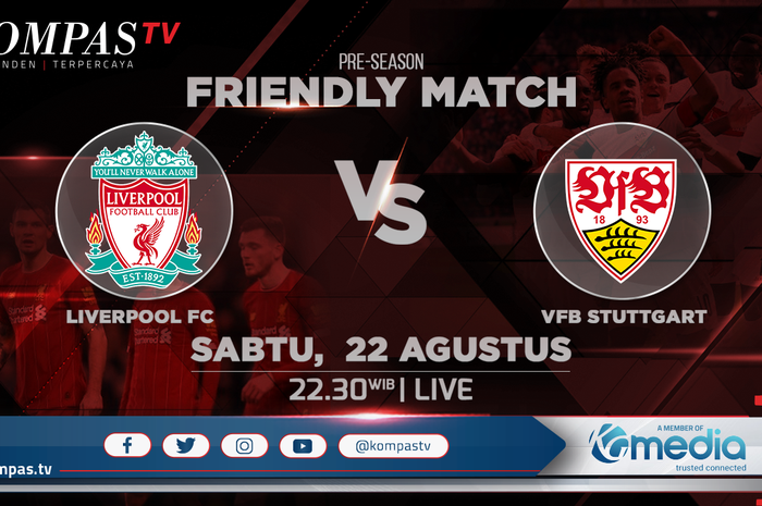 Liverpool akan menjalani laga pramusim melawan VfB Stuttgart pada Sabtu (22/8/2020) pukul 22.30.