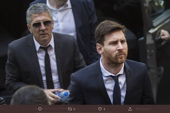 Lionel Messi dan ayahnya, Jorge Messi (kiri).