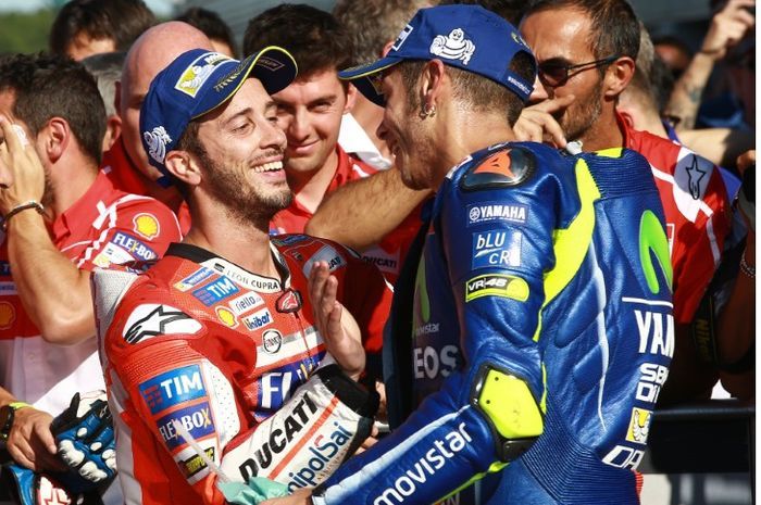 Pembalap MotoGP, Valentino Rossi dan Andrea Dovizioso.