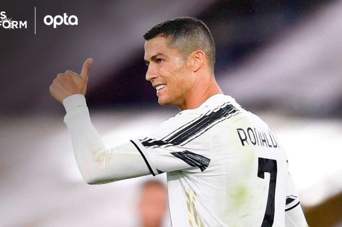 Megabintang Juventus, Cristiano Ronaldo, berhasil mencatatkan rekor 450 gol saat melawan AS Roma.