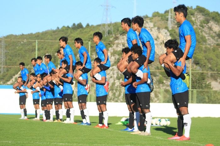 Skuad timnas U-19 Indonesia saat menjalani Pemusatan Latihan (TC) di Kota Split, Kroasia.