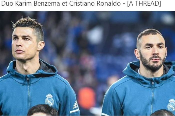Cristiano Ronaldo dan Karim Benzema saat sama-sama berseragam Real Madrid.