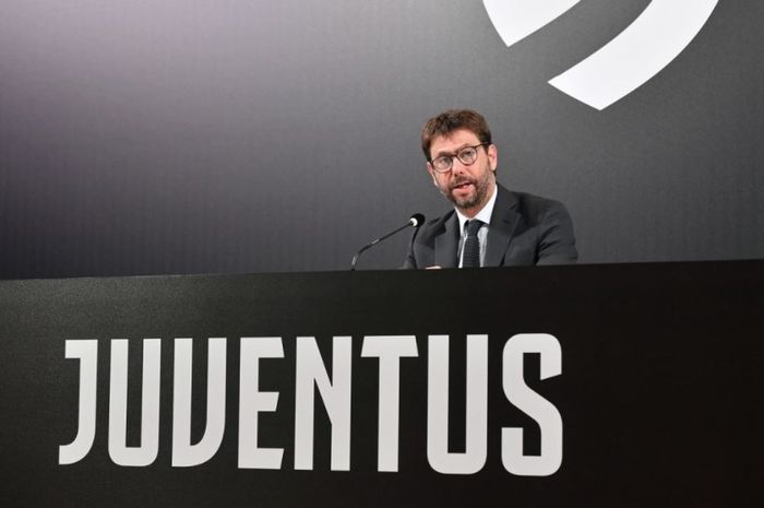 Presiden Juventus, Andrea Agnelli, dalam sebuah konferensi pers baru-baru ini,  Jumat (16/10/2020).