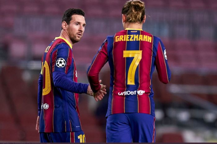 Dua penyerang Barcelona, Antoine Griezmann dan Lionel Messi, tampil dalam laga melawan Dynamo Kyiv di laga pekan ketiga Liga Champions 2020-2021.