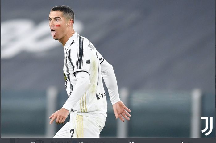 Cristiano Ronaldo, memborong dua gol dalam laga Juventus-Cagliari di Liga Italia, Sabtu (21/11/2020) di Allianz Stadium Turin.