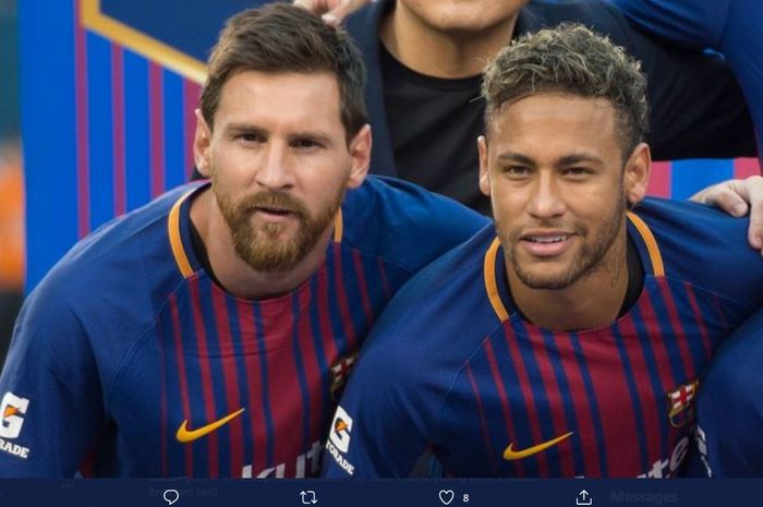 Lionel Messi dan Neymar saat membela Barcelona.