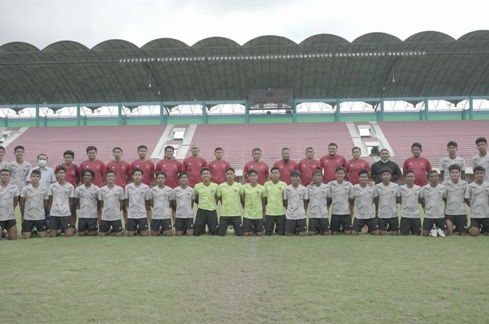 Timnas U-16 Indonesia setelah selesai menjalani pemusatan latihan (TC) di Stadion Maguwoharjo, Sleman, Yogyakarta, Selasa (22/12/2020).