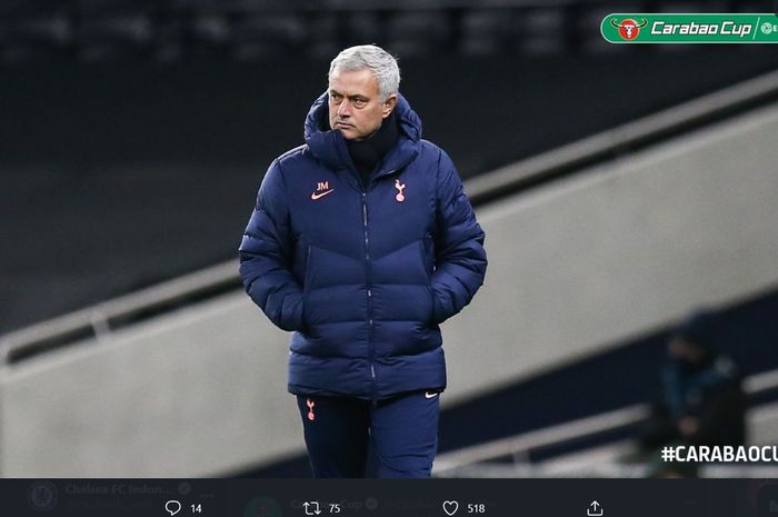 Jose Mourinho sukses mengantarkan Tottenham Hotspur ke final Piala Liga Inggris atau Carabao Cup 2020-2021.