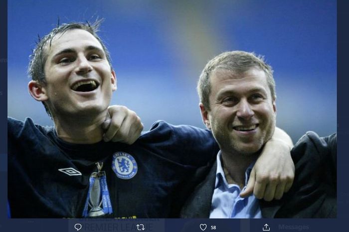 Frank Lampard saat masih menjadi pemain Chelsea bersama pemilik klub Roman Abramovich.
