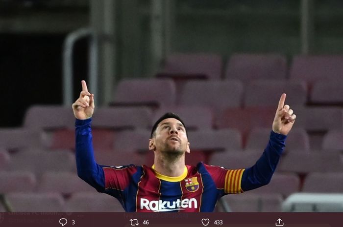 Lionel Messi mencetak gol ke-650 bersama Barcelona kala menaklukkan Athtletic Bilbao 2-1 pada laga pekan ke-21 Liga Spanyol.