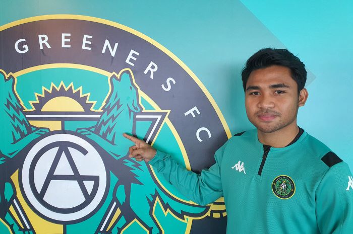 Asnawi Mangkualam bersama klub barunya, Ansan Greeners.
