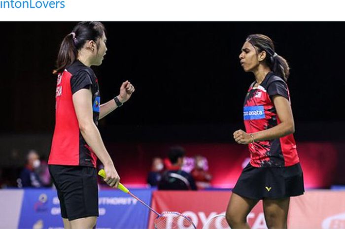 Pasangan ganda putri Malaysia, Pearly Tan/Thinaah Muralitharan memberi kejutan di Swiss Open 2021.