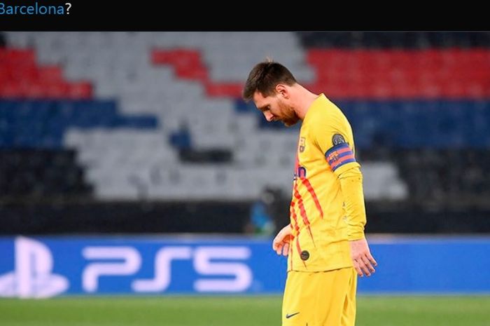 Lionel Messi gagal membawa Barcelona lolos ke babak perempat final Liga Champions 2020-2021 setelah kalah dari PSG dengan agregat 2-5.