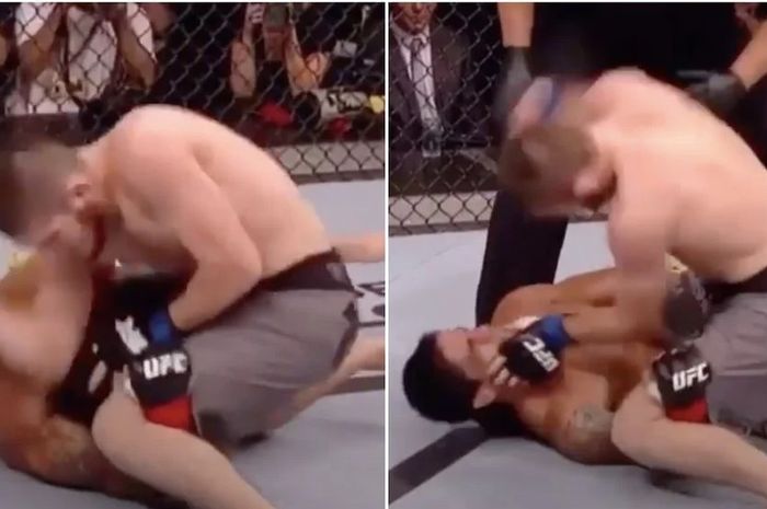 Bintang UFC, Khabib Nurmagomedov secara brutal memukul wajah Thiago Tavares pada 2013 silam.