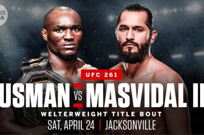 UFC 261 Kamaru Usman vs Jorge Masvidal pada tanggal 24 April 2021 (16/3/2021)