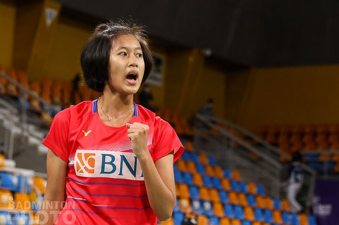 Pebulu tangkis tunggal putri, Putri Kusuma Wardani, saat bertanding pada babak 16 besar Orleans Masters 2021 di Palais des Sports, Orleans, Prancis, 25 Maret 2021.