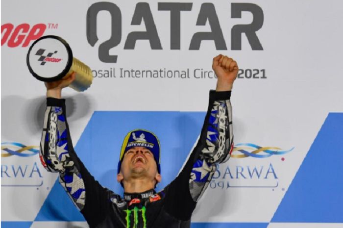 MotoGP Qatar 2021, Ekspresi Aneh Maverick Vinales Usai Menang di MotoGP Qatar, Maksudnya Apa?