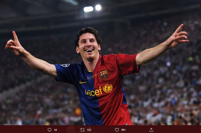 Megabintang Barcelona, Lionel Messi saat masih muda.