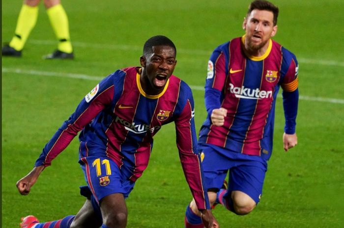 Ousmane Dembele cetak satu-satunya gol kemenangan Barcelona atas Real Valladolid pada laga pekan ke-29.