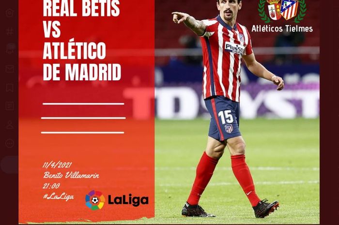 Link live streaming Real Betis vs Atletico Madrid lanjutan Liga Spanyol pekan ke-30 di Stadion Bento Villamarin (12/4/2021) 01.55 WIB.