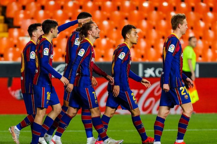 Barcelona berhasil menekuk Valencia 3-2 di Stadion Mestalla dalam lanjutan laga Liga Spanyol 2020-2021.
