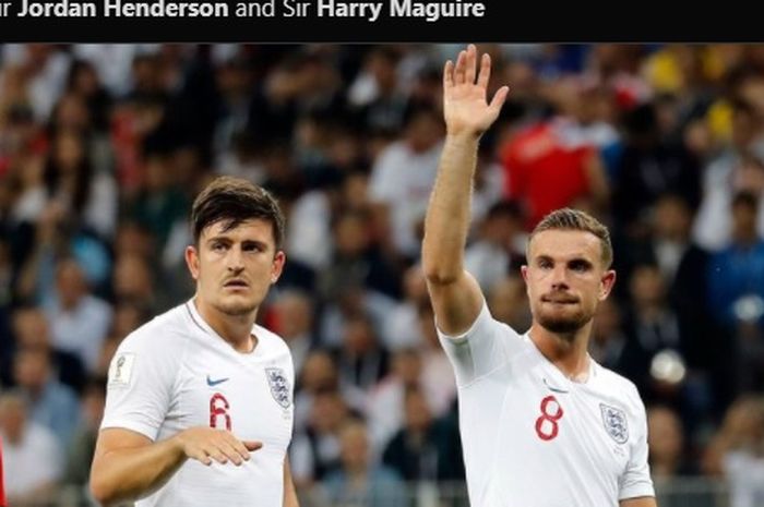 Kapten Manchester United dan Liverpool, Harry Maguire dan Jordan Henderson saat memperkuat timnas Inggris.