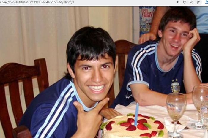 Potret Sergio Aguero (kiri) dan Lionel Messi (kanan) saat sama-sama membela timnas Argentina U-20.