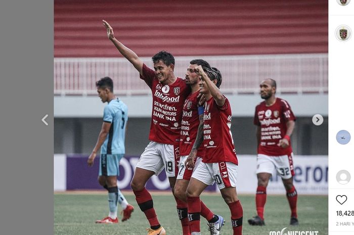 Bali United ketika menghadapi PSIM Yogyakarta dalam laga persahabatan, Minggu (13/6/2021).