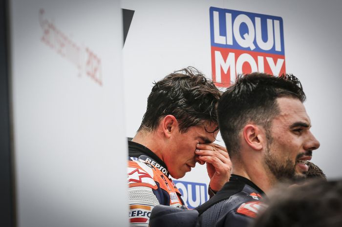 Marc Marquez sangat emosional usai menang di MotoGP Jerman 2021 dan membuatnya tetap menyandang gelar SachsenK11ng alias SachsenKing