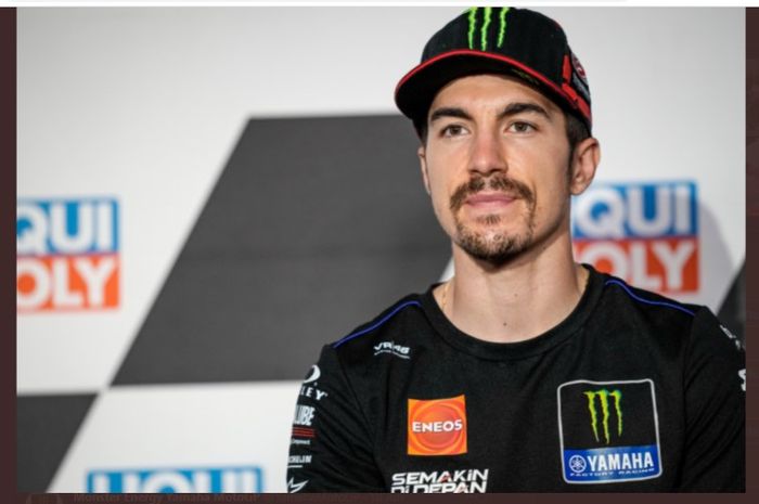 Pembalap Monster Energy Yamaha, Maverick Vinales, ketika sesi konferensi pers MotoGP Jerman 2021. 