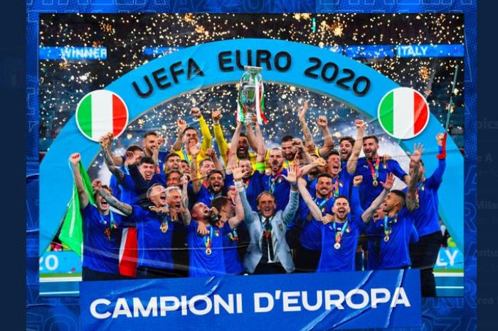 Timnas Italia juara Euro 2020 usai menekuk Inggris pada final di Wembley, London, 11 Juli 2021.