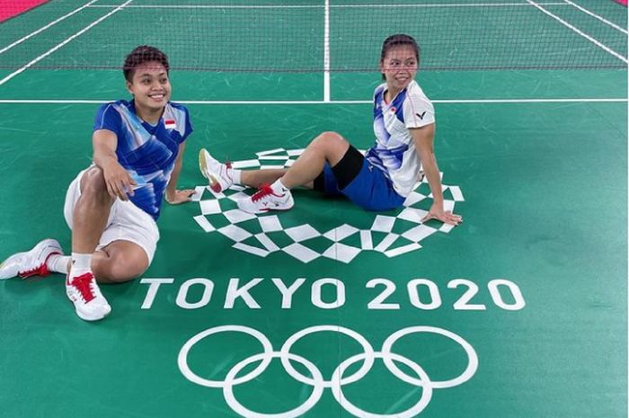 Apriyani Rahayu dan Greysia Polii  berada di Tokyo Olympic Stadium, Jepang, dan siap memulai perjuangan tim bulu tangkis Indonesia di Olimpiade Tokyo 2020.