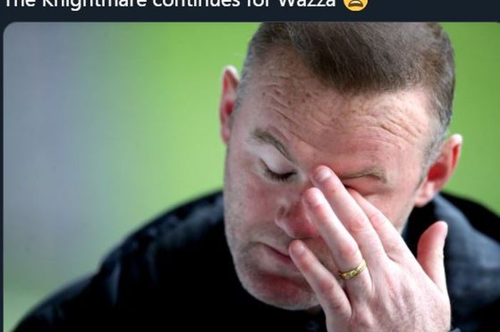 Legenda Manchester United yang kini melatih Derby County, Wayne Rooney.