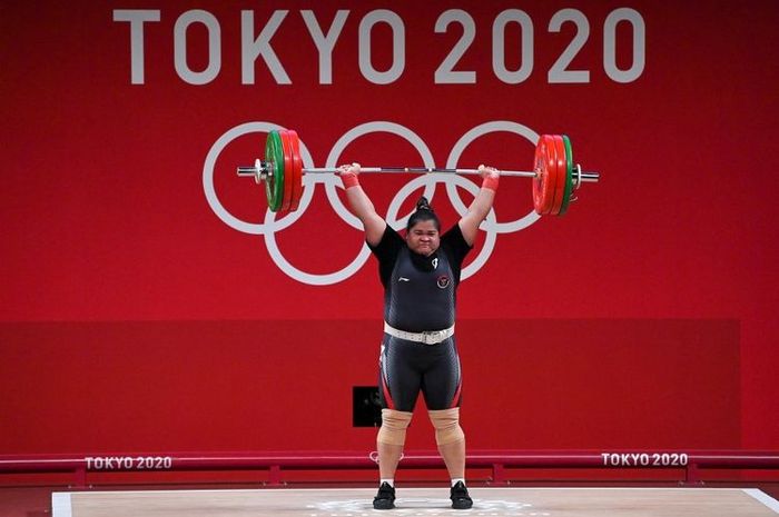Nurul Akmal, lifter Indonesia yang bertanding di kelas +87 kg putri di Olimpiade Tokyo 2020