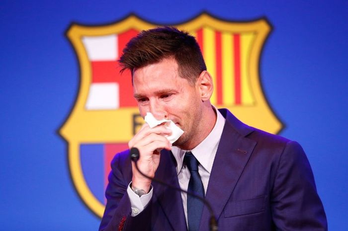 Momen saat Lionel Messi menangis