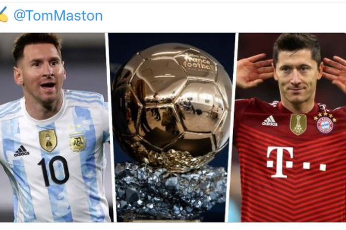 Lionel Messi dan Robert Lewandowski, calon kuat pemenang Ballon d'Or 2021.