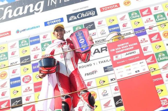Andi Gilang raih podium race 1 SS600 ARRC Thailand 2022