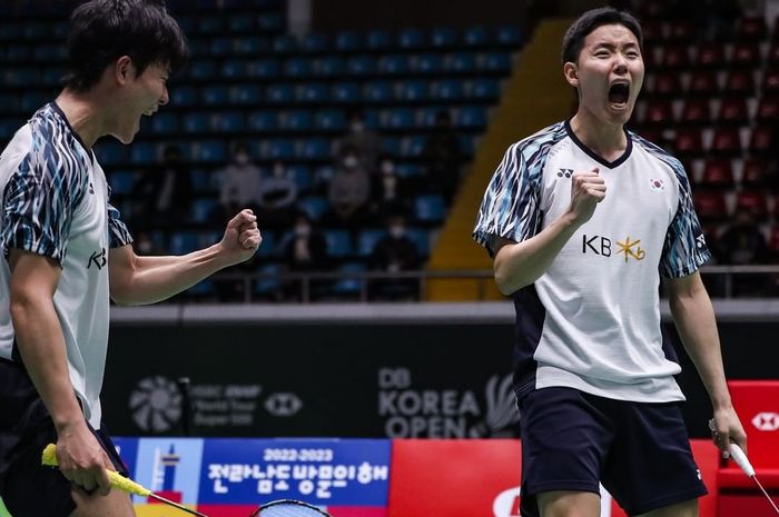Ganda putra Korea Selatan, Kang Min-hyuk/Seo Seung-jae menjadi pasangan paling mengejutkan usai mengalahkan Ahsan/hendra dan melaju ke final Korea Open 2022.