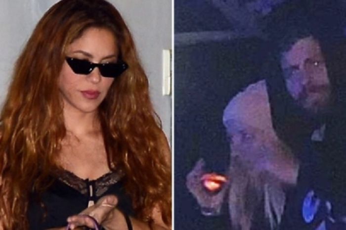 Kolase foto Shakira dan Gerard Pique yang kepergok kencan dengan gadis di kelab restoran malam.