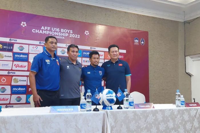 Bima Sakti saat konferensi pers menjelang semifinal di Hotel The Rich Jogja, Selasa (9/8/2022).