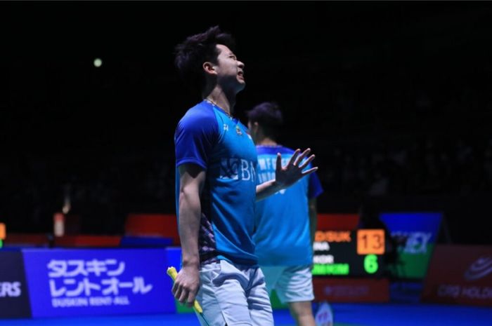 Ganda putra Indonesia, Marcus Fernaldi Gideon/Kevin Sanjaya Sukamuljo sudah terhenti di babak 16 besar Japan Open 2022, Kamis (1/9/2022)