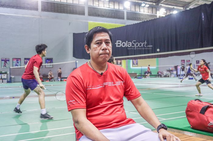 Pelatih bulu tangkis ganda campuran Indonesia, Nova Widianto, saat ditemui di Pelatnas PBSI, Cipayung, Jakarta Timur, 5 Oktober 2022.