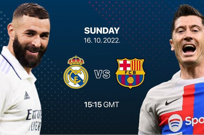 Link live streaming El Clasico Real Madrid vs Barcelona pada pekan kesembilan Liga Spanyol 2022-2023 di Santiago Bernabeu, Minggu (16/10/2022) pukul 21.15 WIB.