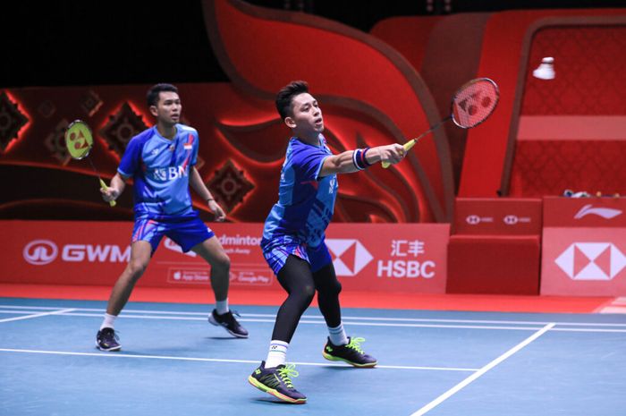 Ganda putra Indonesia, Fajar Alfian/Muhammad Rian Ardianto saat berlaga di BWF World Tour Finals 2022.