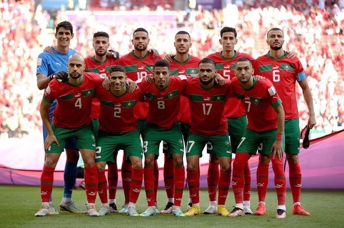 Skuad timnas Maroko di Piala Dunia 2022. 